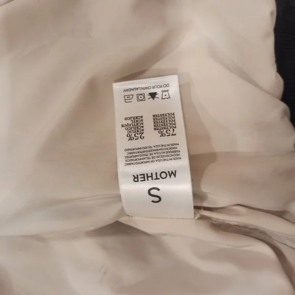 MOTHER Beige Teddy Letterman Snap women's Bomber Jacket in More Than a Feeling - Picture 15 of 16